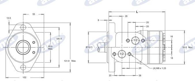 Specifikace - Hydraulický motor Danfoss WP80