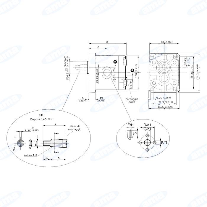 Obrázek k výrobku 73787 - Hydraulický motor GR2 14cc GALTECH/WALVOIL