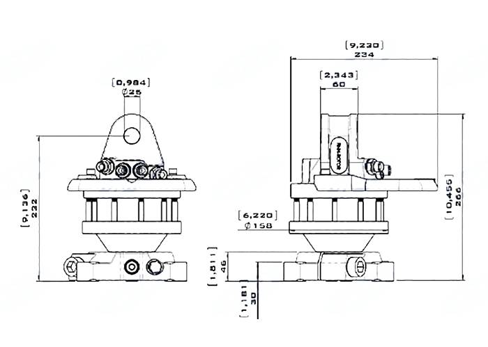 Obrázek k výrobku 24133 - Hydraulický rotátor s RH přírubou 3,5 tun