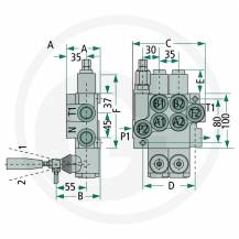 Obrázek k výrobku 123537 - Hydraulický rozvaděč čtyřpáčkový 4x jednočinný P40