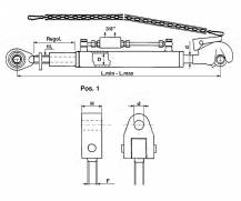 Obrázek k výrobku 57166 - Hydraulický třetí bod, 2. kategorie, délka 640/850, KLOUB/HÁK