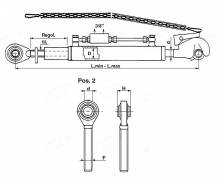 Obrázek k výrobku 57168 - Hydraulický třetí bod, 2. kategorie, délka 665/875, OKO/HÁK