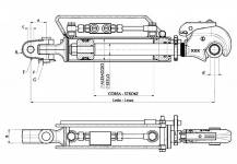 Obrázek k výrobku 17572 - Hydraulický třetí bod, délka 562/747, KLOUB/HÁK RAPID