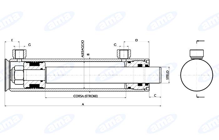 Obrázek k výrobku 21135 - Hydraulický válec bez konců