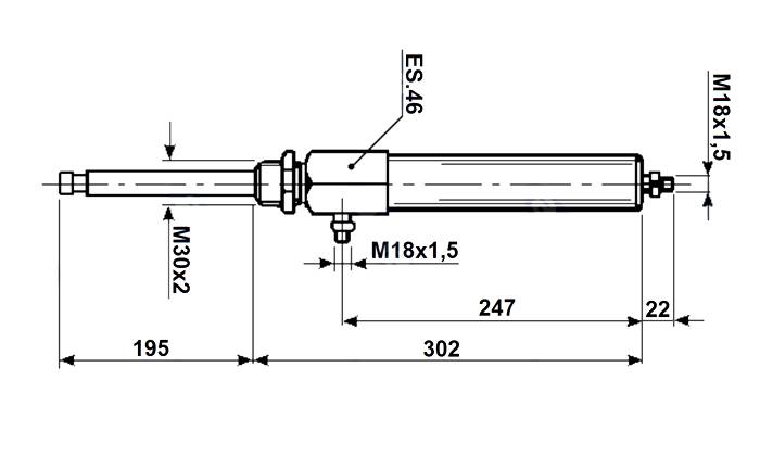 Obrázek k výrobku 27482 - Hydraulický válec – dvojčinný – s vnějším závitem MZ