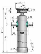 Obrázek k výrobku 60603 - Hydraulický válec vyklápění 3,5 tuny/595 mm - koule