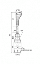 Obrázek k výrobku 30529 - Joystick pro dvousekční rozvaděč ovládaný lanovodem