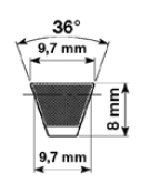Specifikace - klínový řemen 3VX667PR, 9,7x1681 Lp, 9,7x1694 Le