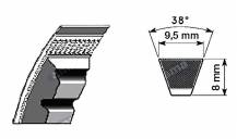 Obrázek k výrobku 28256 - klínový řemen AVX10-1455, 9,5x1455 Le