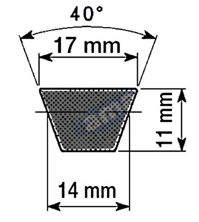 Obrázek k výrobku 23061 - klínový řemen B46, 17x1168 Li, 17x1211 Lp