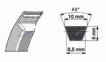 Obrázek k výrobku 32286 - klínový řemen Z30, 10x765 Li, 10x790 Lp