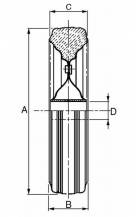 Obrázek k výrobku 1299 - kolo 385/80 mm, nylonový střed 30 mm