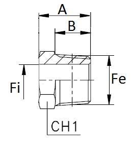 Specifikace - Kompaktní redukce samec x samice  1/2"NPT x 3/8" BSP