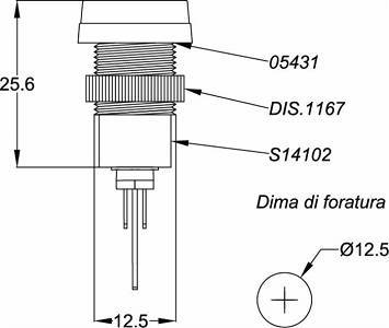 Specifikace - Kontrolka olejového filtru kulatá, červená