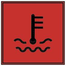 Obrázek k výrobku 59737 - Kontrolka teploty vody čtvercová, červená