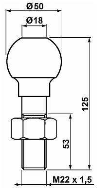 Specifikace - koule do závěsu 50 mm