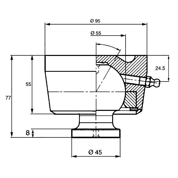 Obrázek k výrobku 24005 - koule vyklápění korby - hydraulický válec