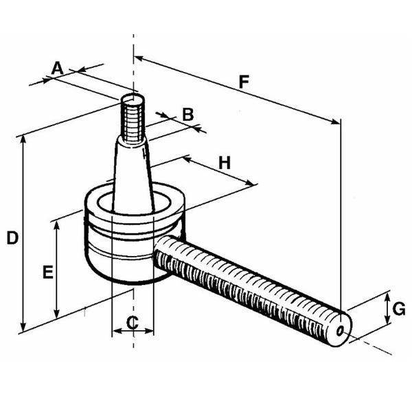 Obrázek k výrobku 26852 - Kulový čep řízení 14x1,5 mm - 16x1 levý
