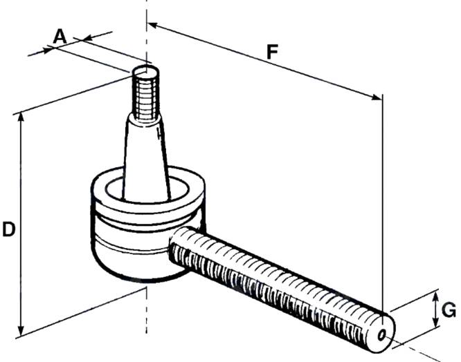 Obrázek k výrobku 26859 - Kulový čep řízení 14x1,5 mm - 20x1 pravý