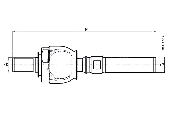 Obrázek k výrobku 0 - Kulový čep řízení - 24x1,5 DX