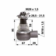 Obrázek k výrobku 32153 - Kulový kloub 18x1,5