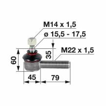 Obrázek k výrobku 31191 - Kulový kloub M22x1,5 pravý