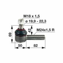 Obrázek k výrobku 31213 - Kulový kloub M24x1,5 pravý