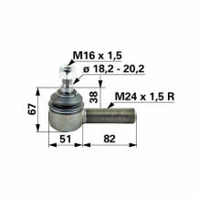 Obrázek k výrobku 31216 - Kulový kloub M24x1,5 pravý