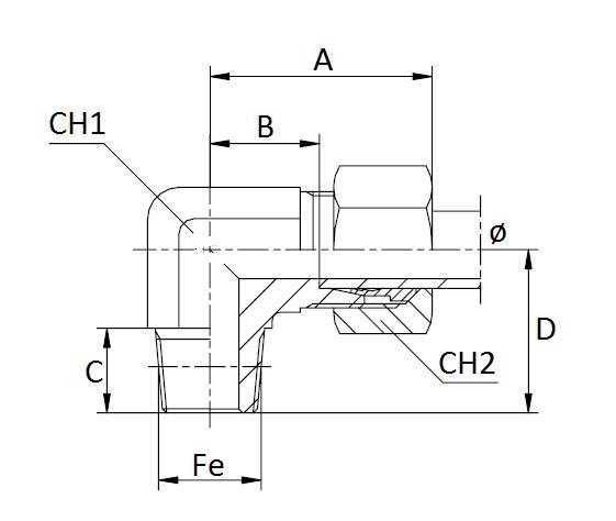 Specifikace - L spojka 1/2" typ 12L