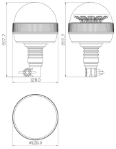 Obrázek k výrobku 59838 - LED zábleskový maják 12-24V, na tyčový držák, serie ATENA