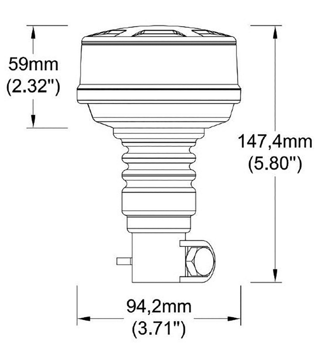 Obrázek k výrobku 0 - LED zábleskový maják 12-24V, pružný, na tyčový držák