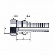 Obrázek k výrobku 62197 - Lis. armatura s vnitřním závitem JIS 60° (KOMATSU) M18X1,5 - hadice 3/8"