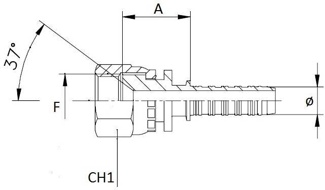 Specifikace - Lis. armatura s vnitřním závitem JIC 74, 3/4", 1"3/16