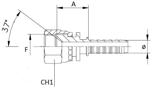 Specifikace - Lis. armatura s vnitřním závitem JIC 74, 3/8", 9/16"
