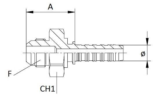 Specifikace - Lis. armatura s vnějším závitem JIC 74, 5/8", 7/8"