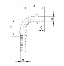 Obrázek k výrobku 58445 - Lis. armatura s hladkým koncem 10 mm - 1/4" / 90 st.