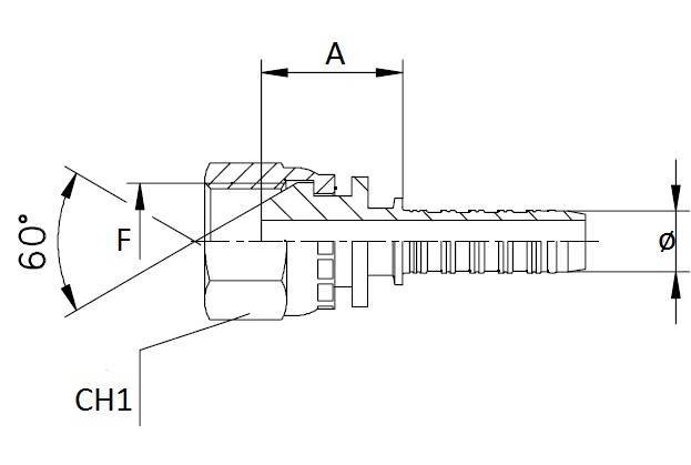 Specifikace - Lis. armatura s vnitřním závitem a těsnicí hlavicí 60 st. 3/4" - 3/4"