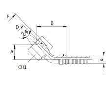 Obrázek k výrobku 58600 - Lis. armatura s vnitřním závitem DIN 24, 3/4", M 30x2, 45 st.