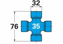 Obrázek k výrobku 73510 - Náhonová hřídel AW35, 710 mm, s levou volnoběžkou