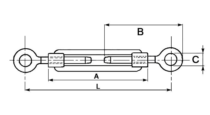 Obrázek k výrobku 29818 - Napínací matice, hák-hák, 190 mm