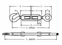 Obrázek k výrobku 58125 - Napínací matice, oko-hák, 110 mm