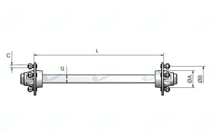 Obrázek k výrobku 23361 - náprava nebržděná 2500 kg