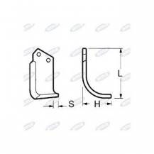 Obrázek k výrobku 43063 - NŮŽ ROTAVÁTORU 111 x 164 x 20 MM LEVÝ