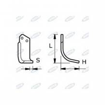 Obrázek k výrobku 43629 - NŮŽ ROTAVÁTORU 113 x 190 x 10 MM LEVÝ