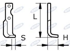 Specifikace - Nůž rotavátoru 135 x 165 x 27 levý