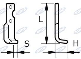 Specifikace - Nůž rotavátoru 50 x 195 x 21 mm pravý AGRIA