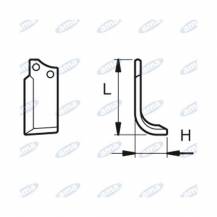 Obrázek k výrobku 60401 - NŮŽ ROTAVÁTORU 55 x 138 MM LEVÝ