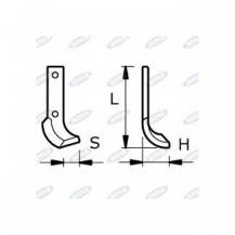 Obrázek k výrobku 42918 - NŮŽ ROTAVÁTORU 72 x 232 x 38 MM LEVÝ