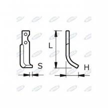 Obrázek k výrobku 42842 - NŮŽ ROTAVÁTORU 74 x 173 x 25 MM LEVÝ