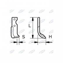 Obrázek k výrobku 43724 - NŮŽ ROTAVÁTORU 80 x 188 x 20 MM PRAVÝ